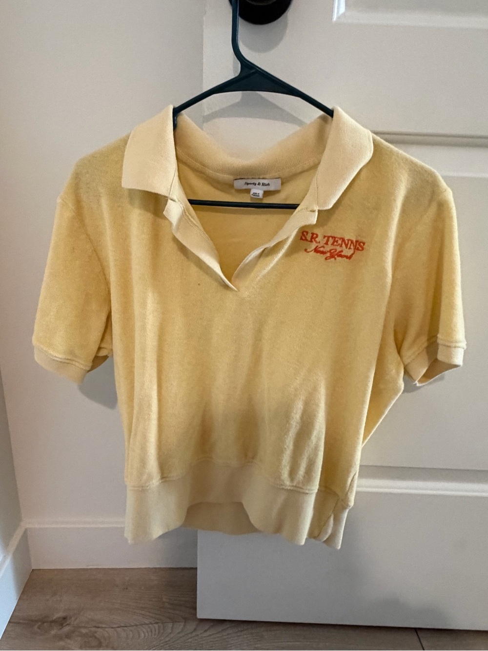 Sporty & Rich Pale Yellow Knit Polo - Picture 4 of 5